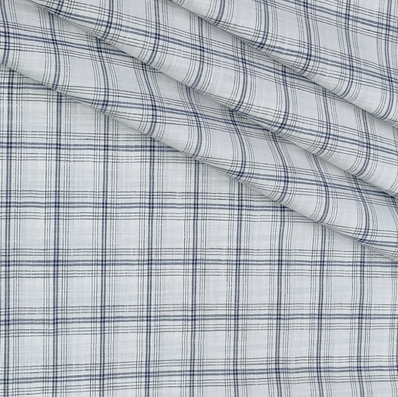 Shirt Fabric Arvind 100% Pure Cotton Broad Check Colour Grey N White